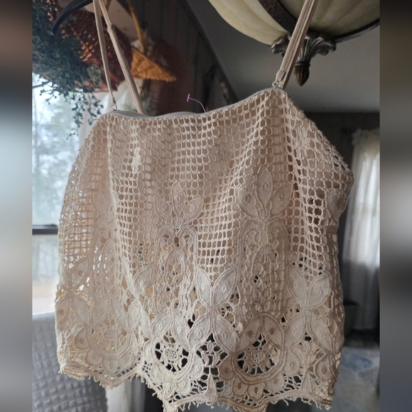Express Tops - Express Cream Lace Top